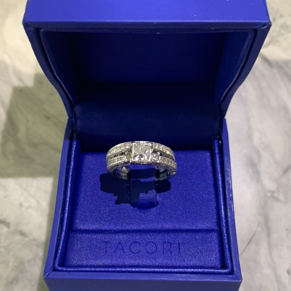 Tacori Reeds Jewelers engagement band set Engagement ring .83ct princess diamond